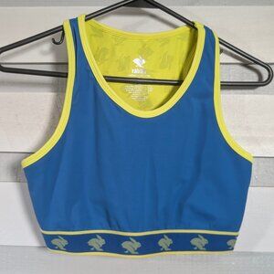 LN Run in Rabbit UtiliBRA-vo Phone Pocket Sports Bra Crop Top size Medium Blue